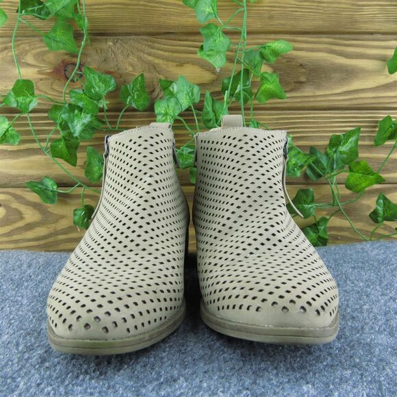 Time and Tru Women Ankle Boots Boots Brown Synthetic Zip Size 8 Medium - Picture 2 of 9